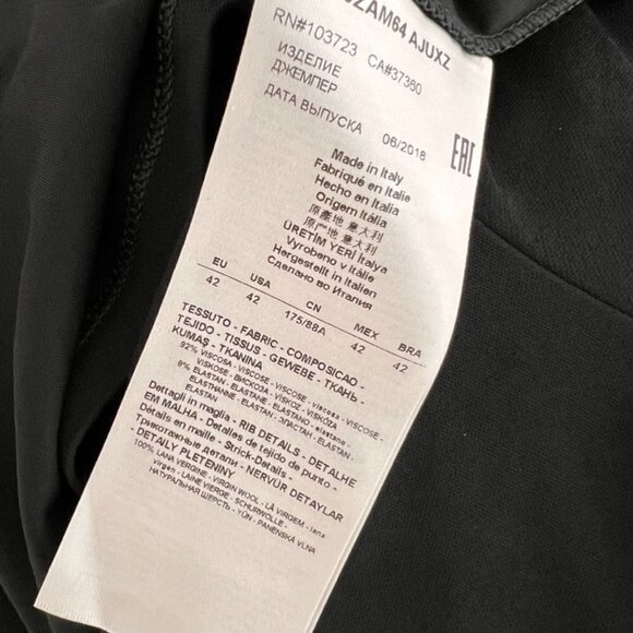 Giorgio Armani black color stripped detail blouse size 42 - Picture 6 of 6